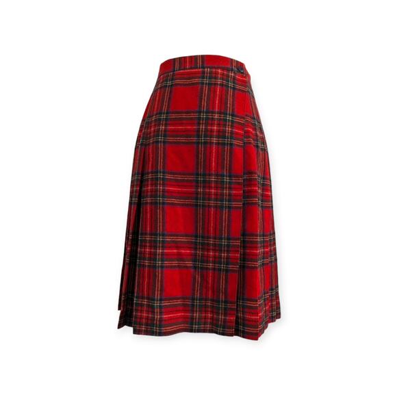 Copied - Vintage Woolrich plaid pleated wrap kilt skirt wool SZ 6 runs small - Picture 1 of 13